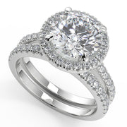 Alyssa Classic Pave Halo Round Cut Diamond Engagement Ring - Nivetta